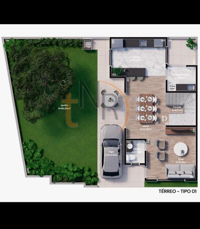 Sobrados Triplex em Condomínio no Portão