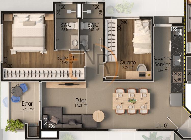 A 2Km do Pátio Batel! 02 Dorm Face Norte! Sacada Frente rua! ED. ICÁRIA!