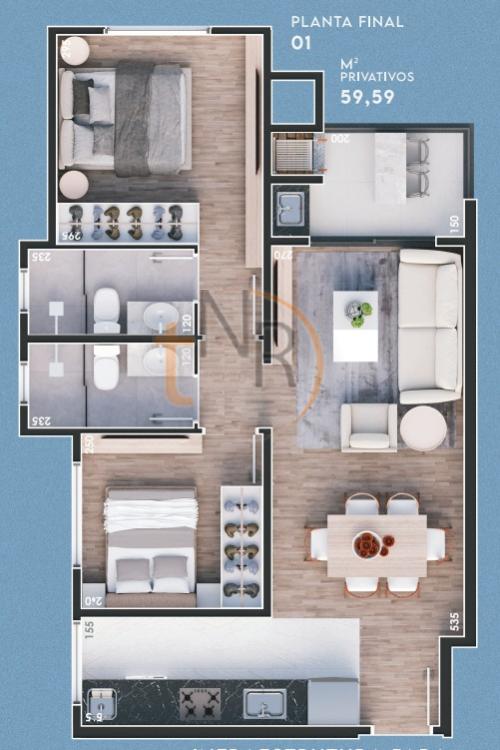 Ed.Ravena - quarto andar! Apto 59 m² área privativa 02 dorm, com vaga