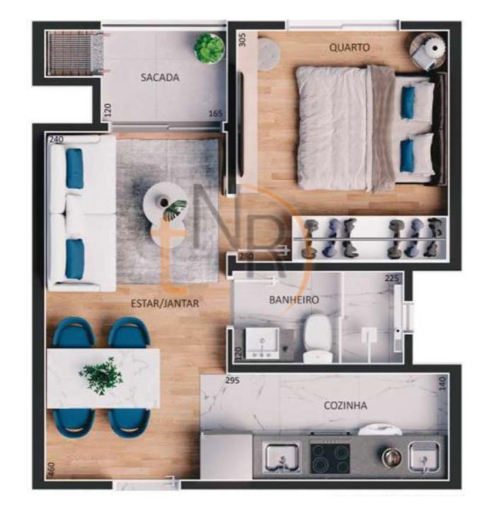 01 Dormitório com sacada e churrasqueira! R. Vicenza - Pronto pra morar