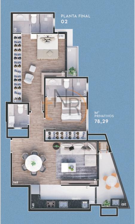 Ed.Ravena - Apto 78m² privativo 02 Dorm, com Varanda Gourmet!