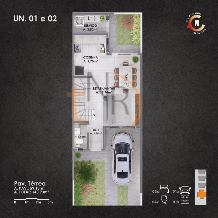 Pronto! Triplex 03 Dorm 02 Vagas próximo ao Carrefour 24hrs!